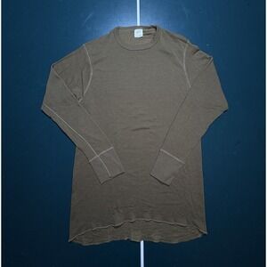 Duofold Base Layer Long Sleeve Shirt Mens Large Brown Merino Wool Outdoors Trekk